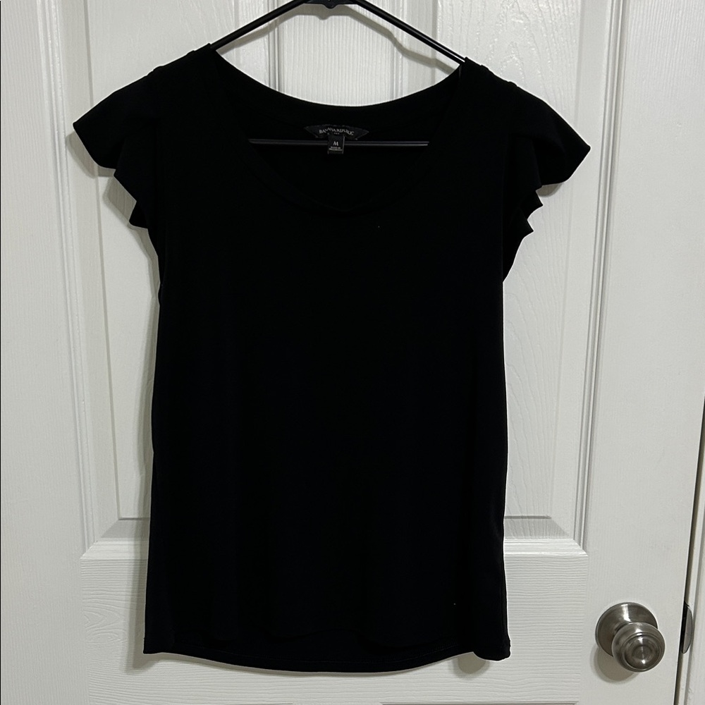 SOLD
Banana Republic Black Flutter Short Sleeve Top